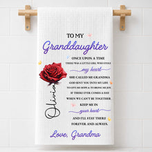 Load image into Gallery viewer, Personalized Kitchen Towel Custom Message for Granddaughter
