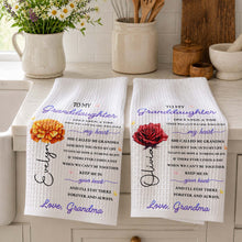Load image into Gallery viewer, Personalized Kitchen Towel Custom Message for Granddaughter
