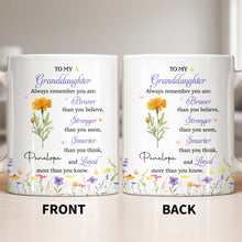 Load image into Gallery viewer, Personalized Coffee Mug for Granddaughter Custom Message Gift
