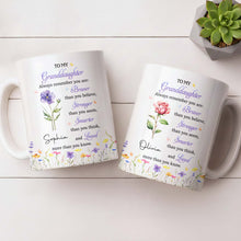 Load image into Gallery viewer, Personalized Coffee Mug for Granddaughter Custom Message Gift
