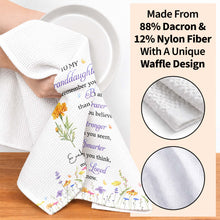 Load image into Gallery viewer, Personalized Kitchen Towel Gift for Granddaughter with Flower Design
