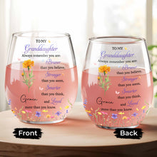 Load image into Gallery viewer, Personalized Stemless Wine Glass Gift for Granddaughter
