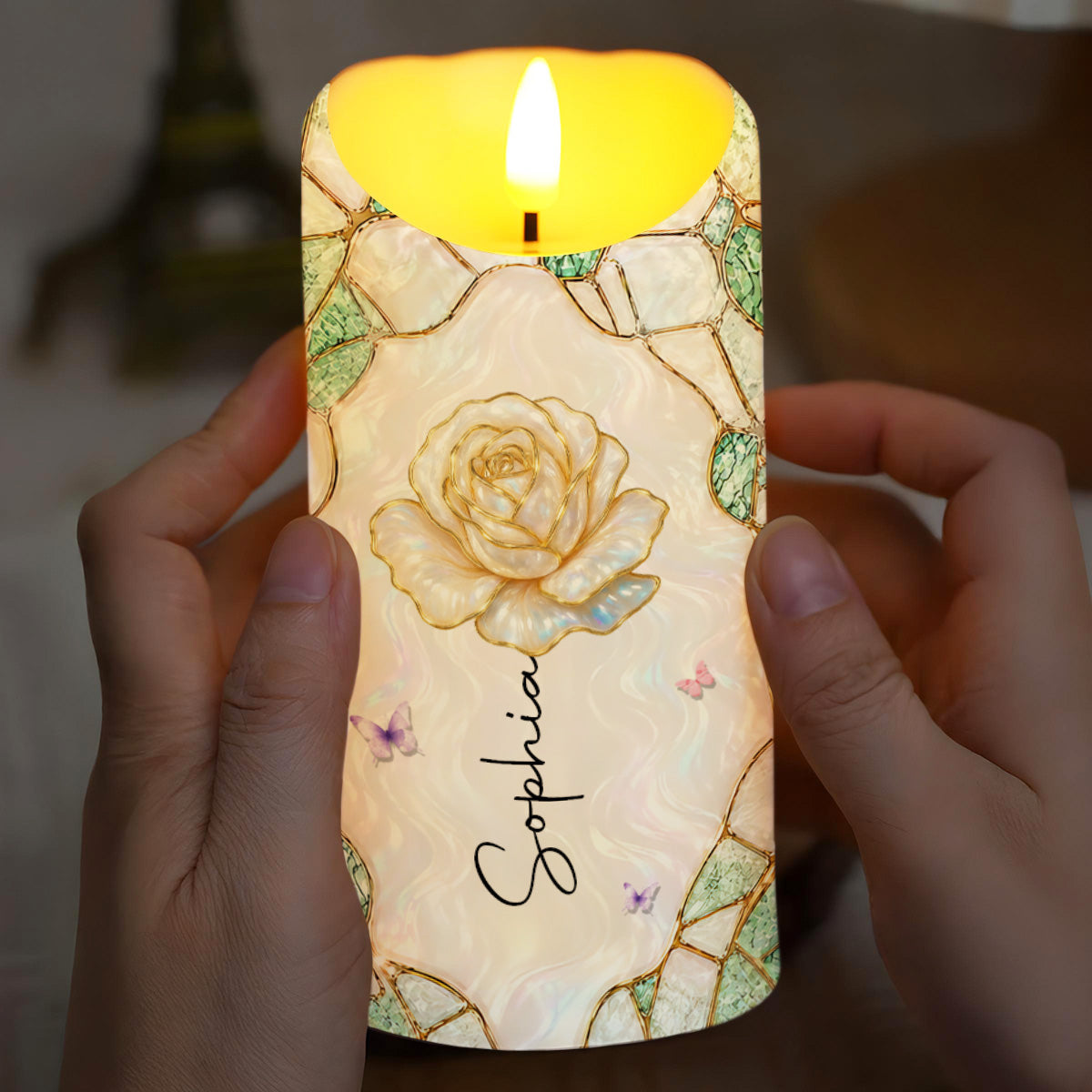 Personalized LED Candle Custom Name Gift for Granddaughter