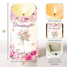 Load image into Gallery viewer, Personalized LED Candle Custom Birth Month Flowers Gift for Granddaughter
