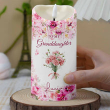 Load image into Gallery viewer, Personalized LED Candle Custom Birth Month Flowers Gift for Granddaughter
