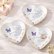 Load image into Gallery viewer, Personalized Heart Ceramic Jewelry Dish Custom Name Gift for Granddaughter Wedding Day

