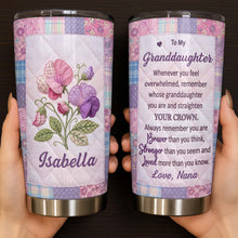 Load image into Gallery viewer, Personalized Stainless Steel Tumbler Custom Birth Month Flowers Gift for Granddaughter
