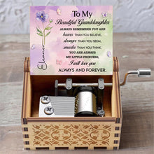 Load image into Gallery viewer, Personalized Wooden Music Box Custom Butterfly Design Gift for Granddaughter
