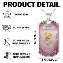 Load image into Gallery viewer, Personalized Dog Tag Necklace Custom Birth Month Flowers for Granddaughter
