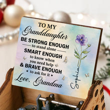 Load image into Gallery viewer, Personalized Music Box for Granddaughter Purple Flower Butterfly Gift
