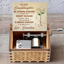 Load image into Gallery viewer, Personalized Wooden Music Box Custom Birth Month Flower Gift for Granddaughter
