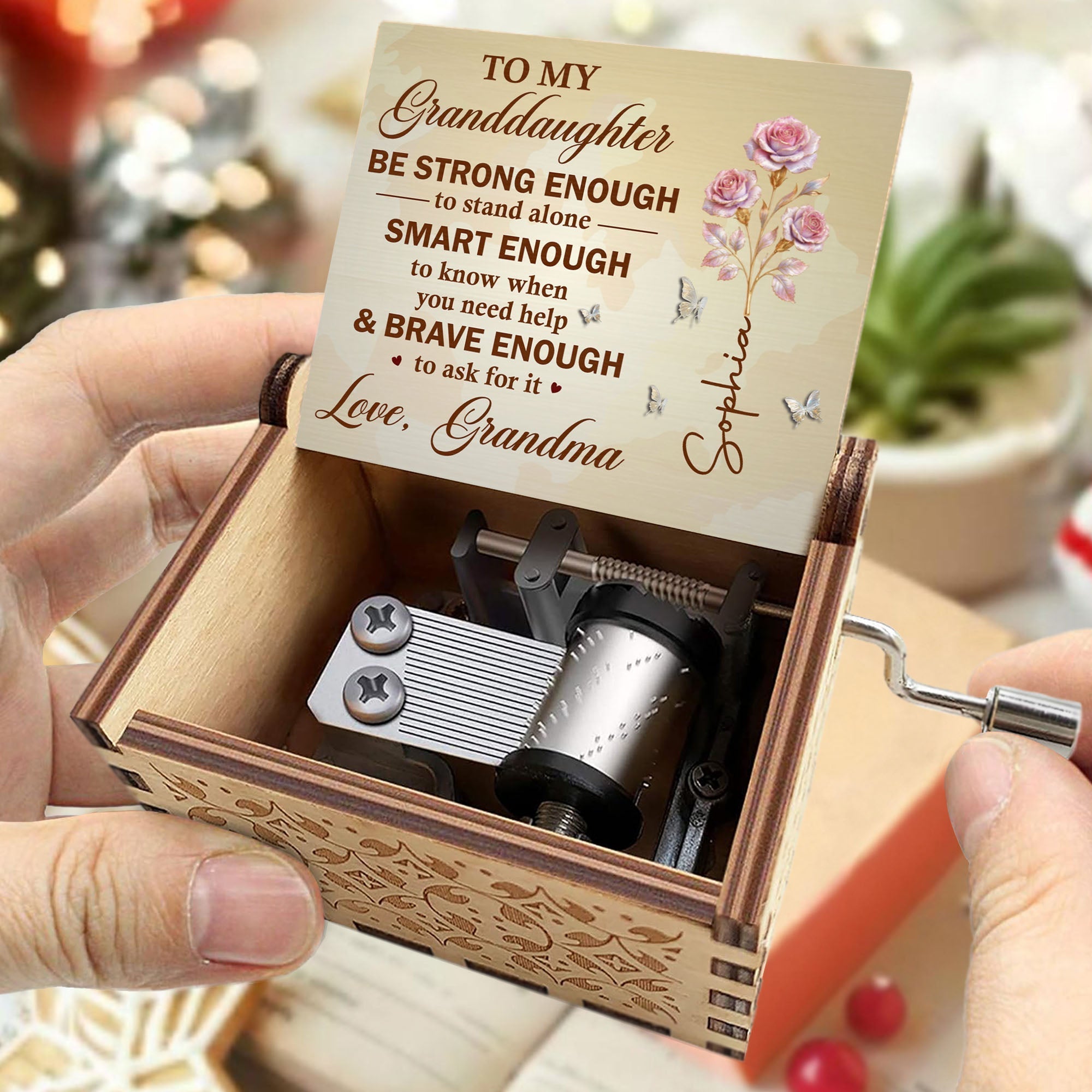 Personalized Music Box Custom Design for Granddaughter Gift