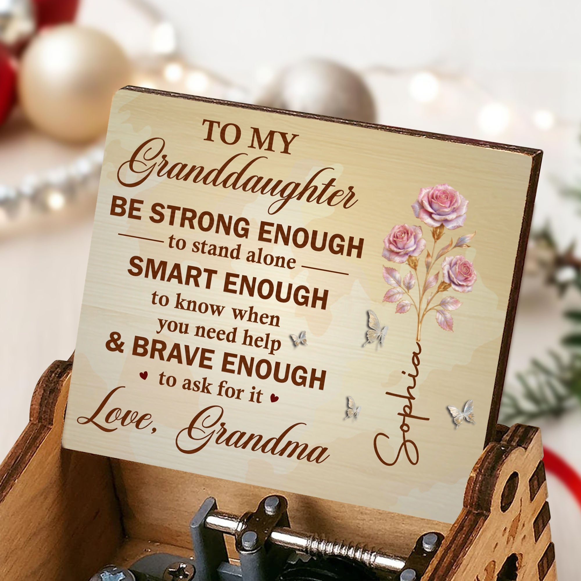 Personalized Music Box Custom Design for Granddaughter Gift