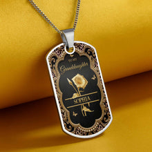 Load image into Gallery viewer, Personalized Dog Tag Necklace Custom for Granddaughter Gift
