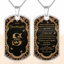Load image into Gallery viewer, Personalized Dog Tag Necklace Custom Name for Granddaughter

