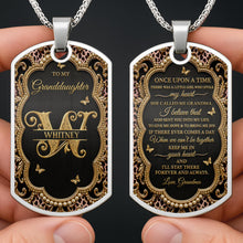 Load image into Gallery viewer, Personalized Dog Tag Necklace Custom Name for Granddaughter

