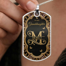 Load image into Gallery viewer, Personalized Dog Tag Necklace Custom Name for Granddaughter
