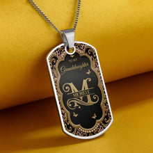 Load image into Gallery viewer, Personalized Dog Tag Necklace Custom Name for Granddaughter
