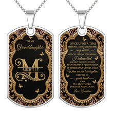 Load image into Gallery viewer, Personalized Dog Tag Necklace Custom Name for Granddaughter
