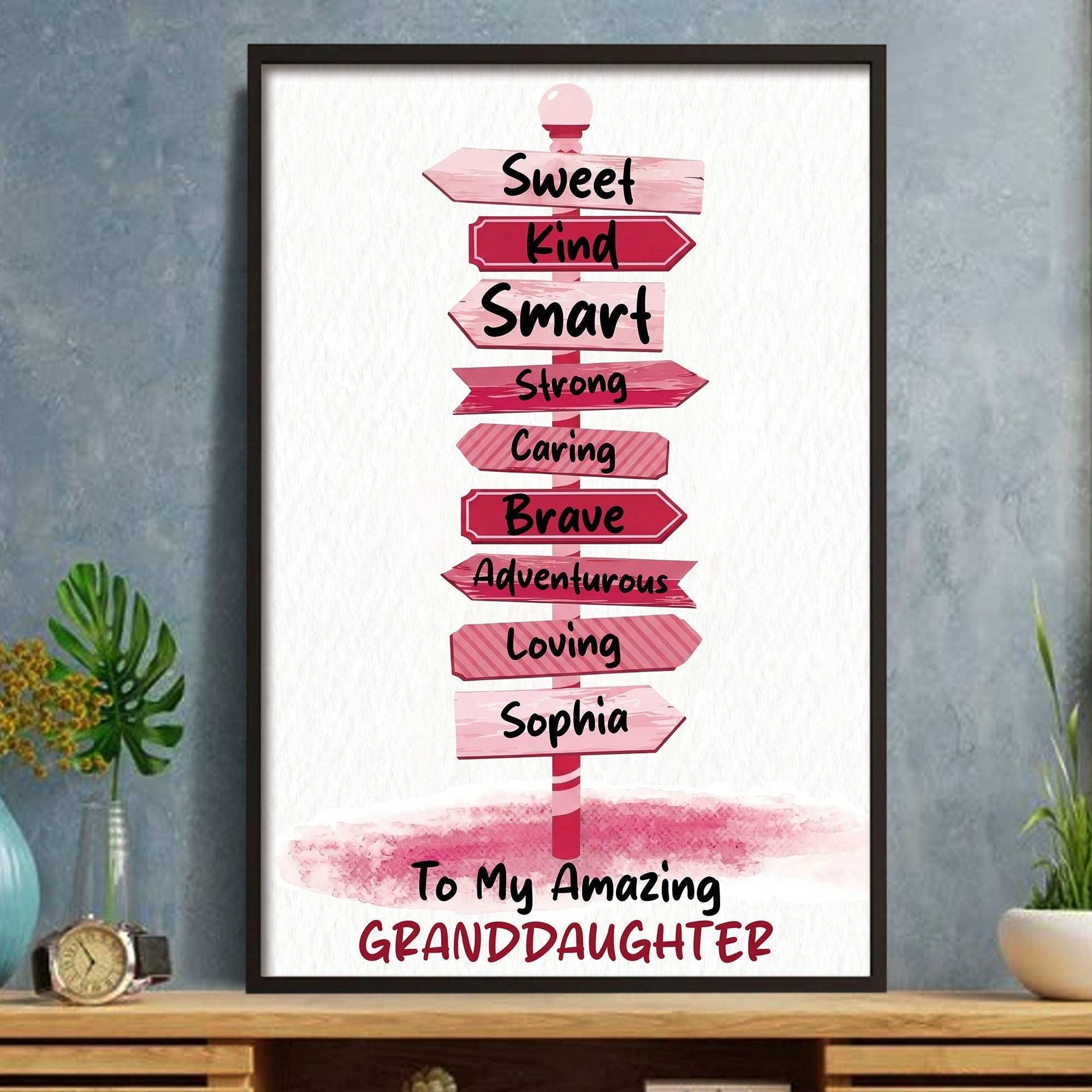 Personalized Custom Vertical Poster Gift for Granddaughter