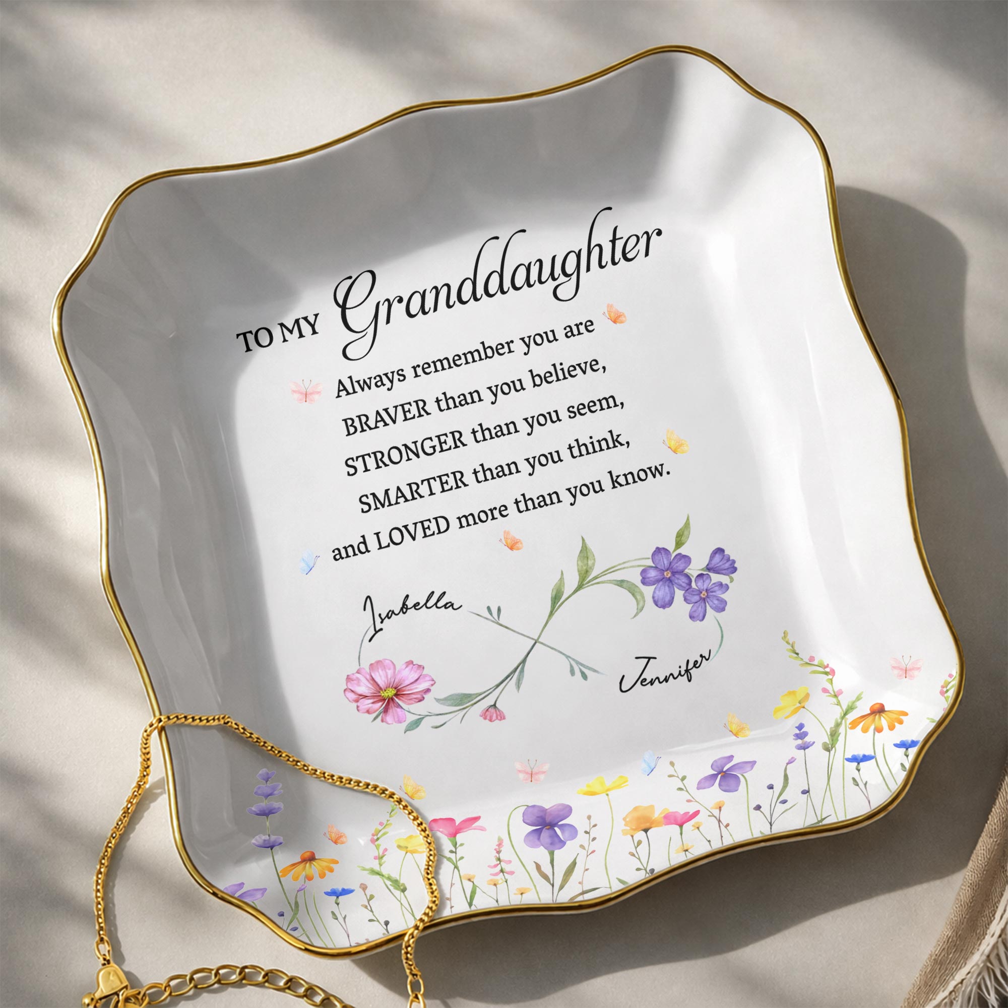 Personalized Jewelry Dish Custom Name Gift for Granddaughter