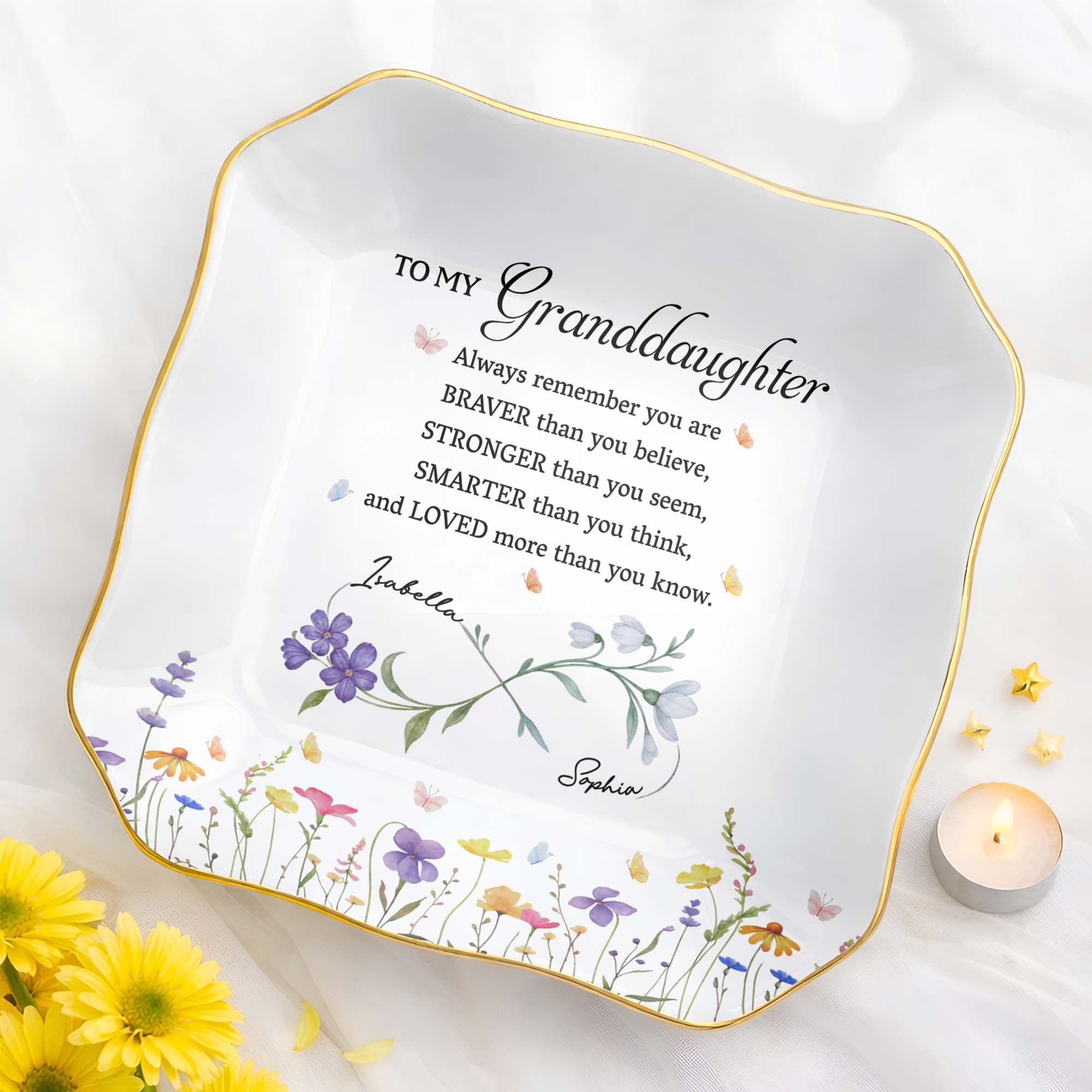 Personalized Jewelry Dish Custom Name Gift for Granddaughter