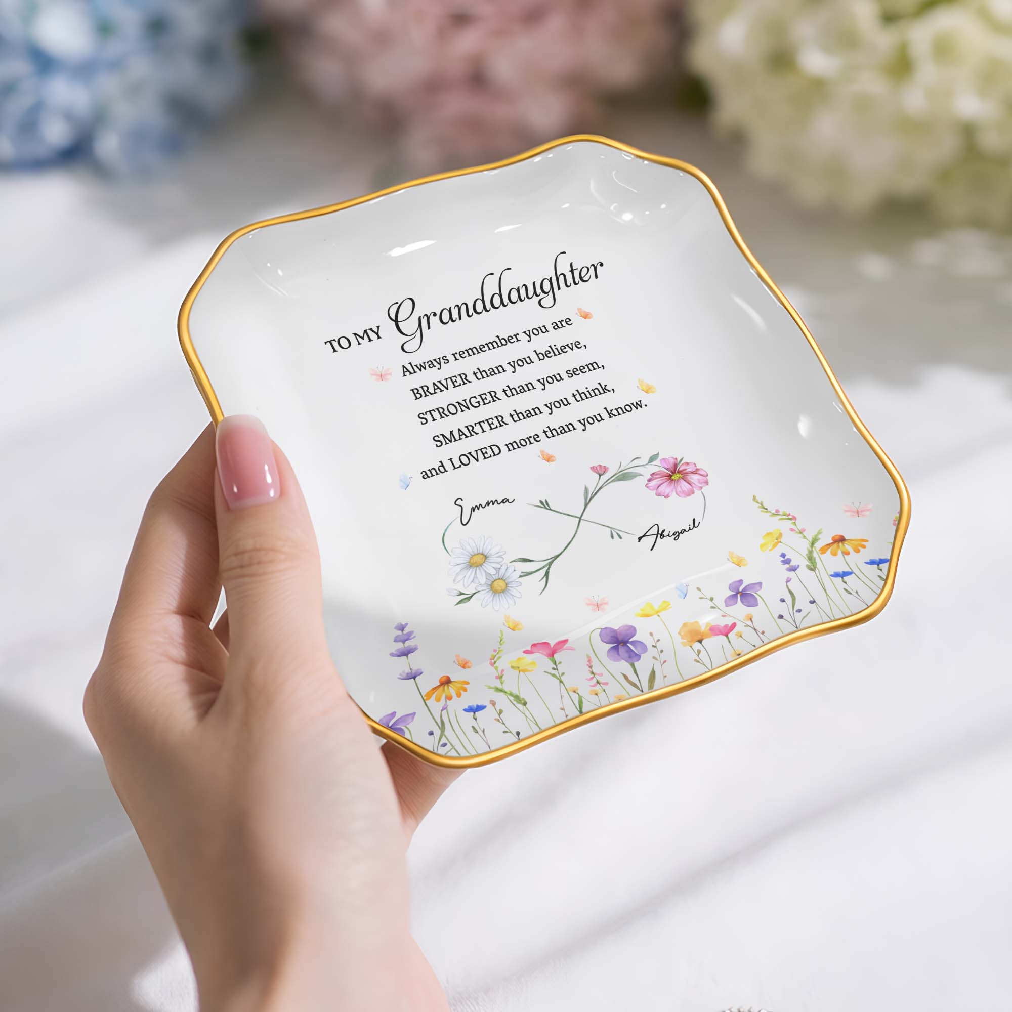 Personalized Jewelry Dish Custom Name Gift for Granddaughter
