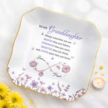 Load image into Gallery viewer, Personalized Lace Jewelry Dish Custom Name Gift for Granddaughter

