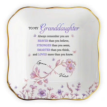Load image into Gallery viewer, Personalized Lace Jewelry Dish Custom Name Gift for Granddaughter
