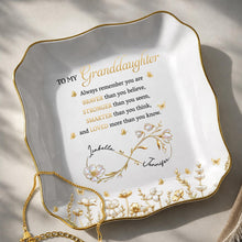 Load image into Gallery viewer, Personalized Lace Jewelry Dish Custom Name Gift for Granddaughter
