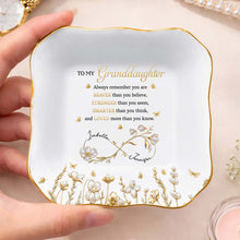 Load image into Gallery viewer, Personalized Lace Jewelry Dish Custom Name Gift for Granddaughter
