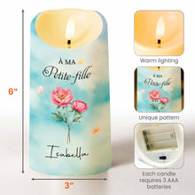 Load image into Gallery viewer, Personalized LED Candle with Birth Month Flowers Custom Gift for Granddaughter
