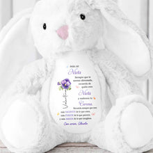 Load image into Gallery viewer, Personalized Stuffed Bunny Custom Name Gift for Granddaughter
