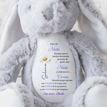 Load image into Gallery viewer, Personalized Stuffed Bunny Custom Name Gift for Granddaughter
