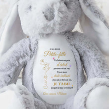 Load image into Gallery viewer, Personalized Stuffed Bunny Custom Name Gift for Granddaughter
