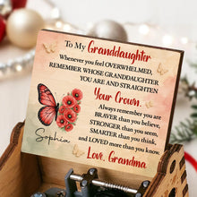 Load image into Gallery viewer, Personalized Wooden Music Box Custom Gift for Granddaughter
