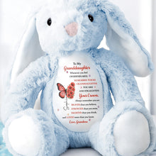 Load image into Gallery viewer, Personalized Stuffed Bunny for Granddaughter Custom Name Gift
