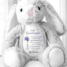 Load image into Gallery viewer, Personalized Stuffed Bunny Custom Name Gift for Granddaughter
