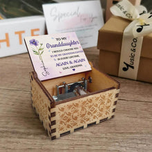 Load image into Gallery viewer, Personalized Wooden Music Box Custom Name Flower Gift for Granddaughter
