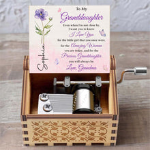 Load image into Gallery viewer, Personalized Wooden Music Box Custom Tune for Granddaughter Gift
