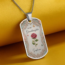 Load image into Gallery viewer, Personalized Custom Dog Tag Necklace for Granddaughter - Graduation Gift
