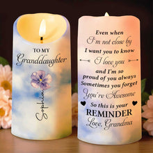 Load image into Gallery viewer, Personalized LED Candle Custom Birth Month Flower Gift for Granddaughter
