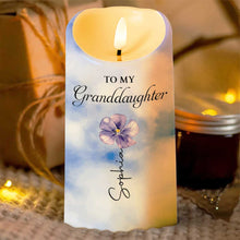Load image into Gallery viewer, Personalized LED Candle Custom Birth Month Flower Gift for Granddaughter
