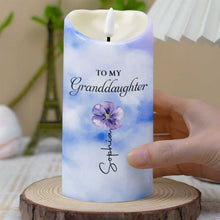 Load image into Gallery viewer, Personalized LED Candle Custom Birth Month Flower Gift for Granddaughter
