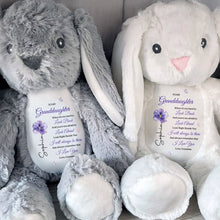 Load image into Gallery viewer, Personalized Stuffed Bunny Custom Name Gift for Granddaughter
