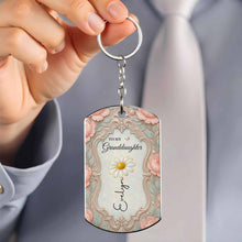 Load image into Gallery viewer, Personalized Stainless Steel Keychain for Granddaughter Gift
