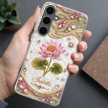 Load image into Gallery viewer, Personalized Clear Phone Case Custom Lotus Flower Gift for Mom
