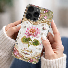 Load image into Gallery viewer, Personalized Clear Phone Case Custom Lotus Flower Gift for Mom
