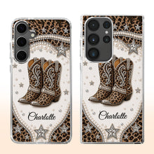 Load image into Gallery viewer, Personalized Clear Phone Case Chic Leopard Print Gift for Granddaughter
