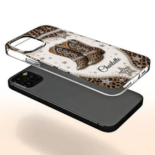 Load image into Gallery viewer, Personalized Clear Phone Case Chic Leopard Print Gift for Granddaughter
